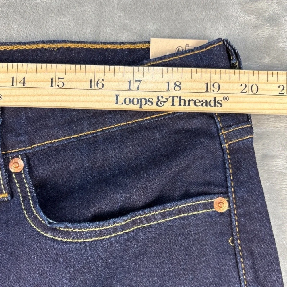Levi Jeans Mens 38x30 513 Slim Straight Dark Indigo Stretch Denim NEW